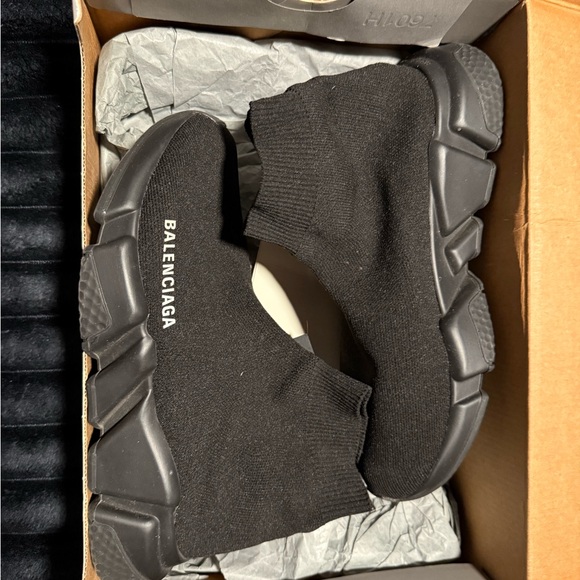 Balenciaga Women's Black Knit Sneakers - Picture 11 of 11